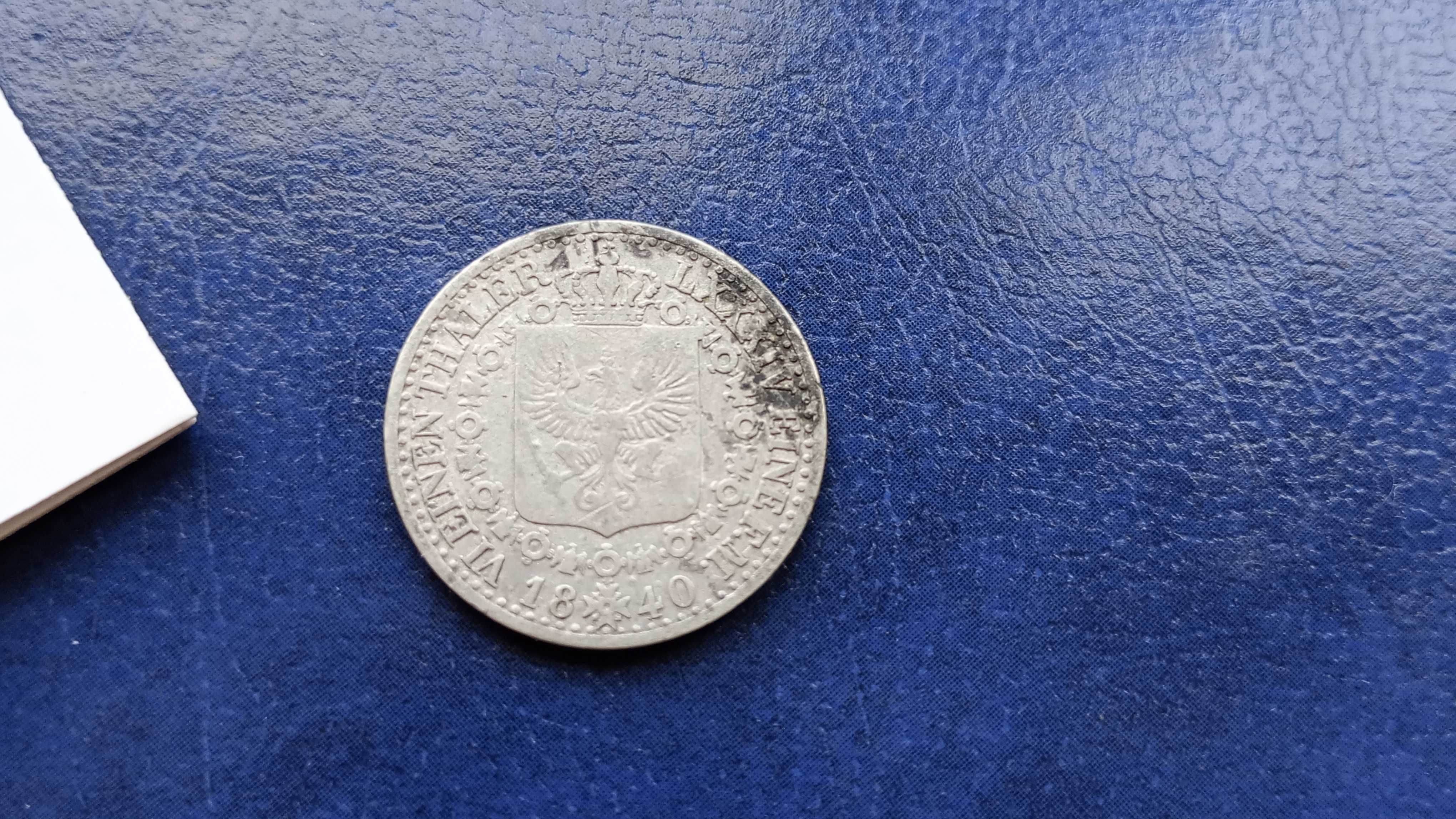 Stare monety 1/6 talara 1840 Niemcy srebro