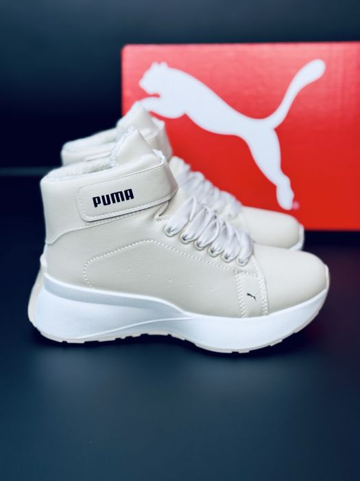 Скидка три дня! Зимние Кожаные кроссовки Пума / красовки Puma / Зима