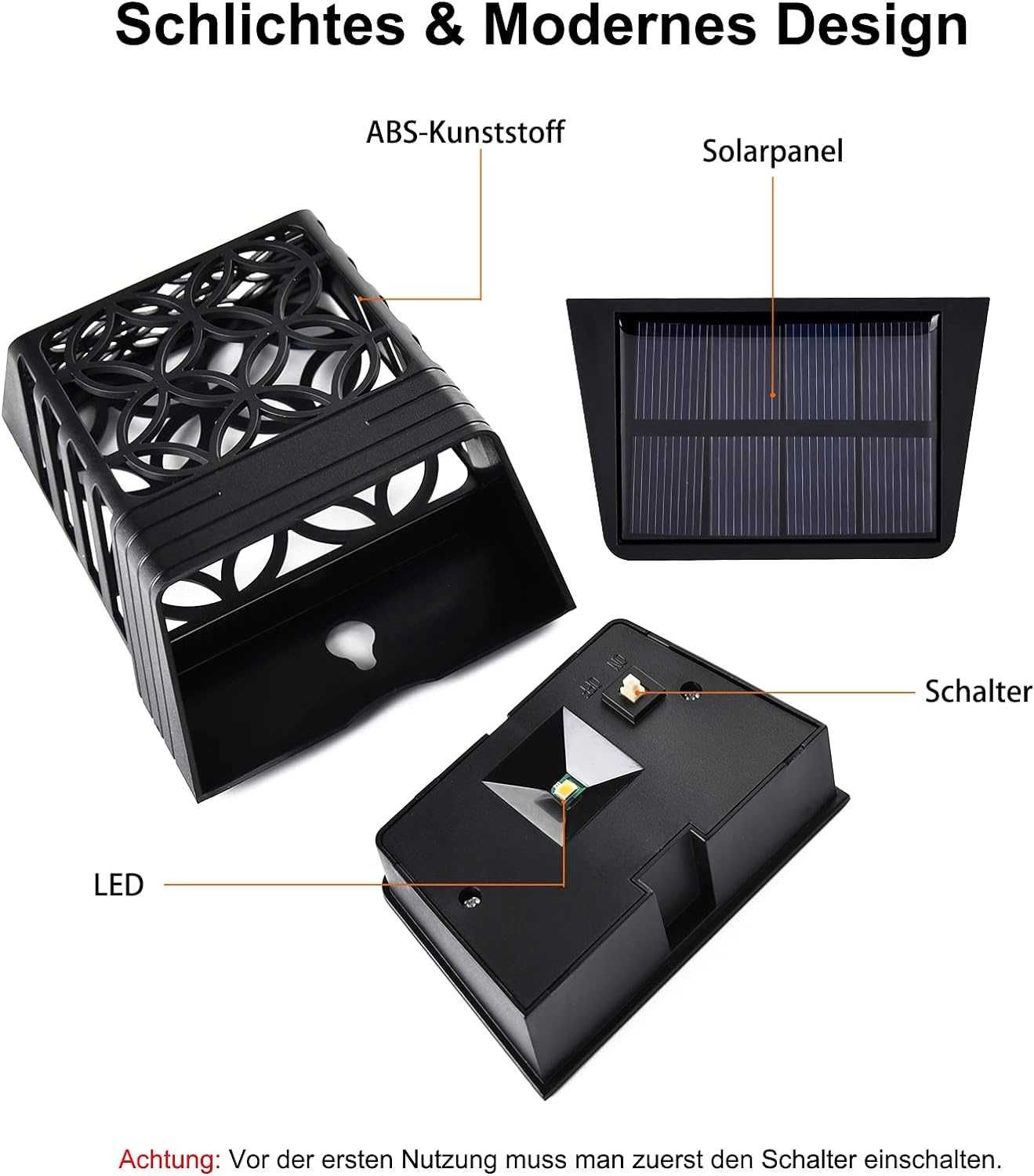 6x Kinkiet ogrodowy Lampa solarna ścienna IP54 ciepła biel - MIAVOGO