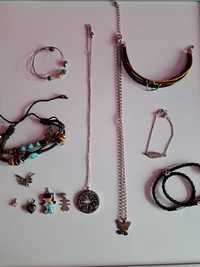 Conjunto de 2 colares, 5 pulseiras e 5 pendentes