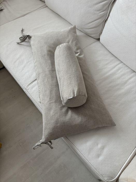 Poduszki siedzisko z walkiem Len shabby chic farmerski rustykalny