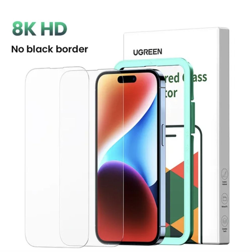 Защитное стекло Ugreen iPhone 16 Pro Max, 16 Pro, 15 Pro, набор 2 шт