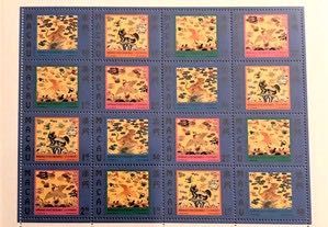 Folha selos miniatura - Insígnias Civis e Militares - Macau - 1998