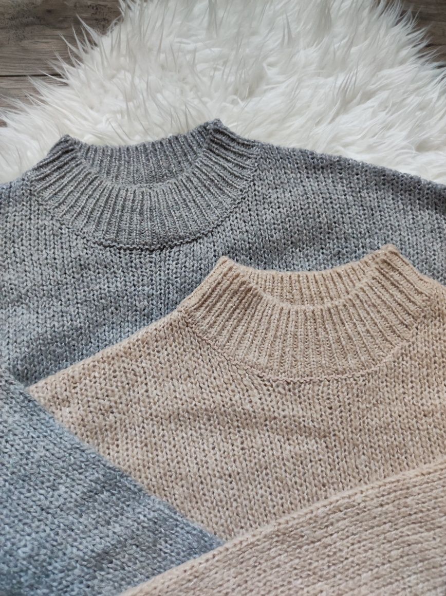 Sweter z półgolfem turtleneck w kolorze szarym marki Sinsay, one size
