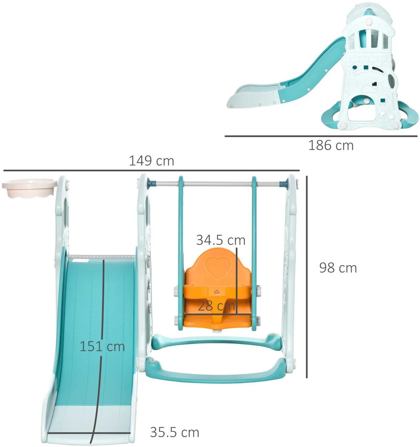 Горка с качелей Homcom 331-007