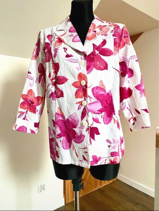 Marynarka w kwiaty wiosna lato xxl