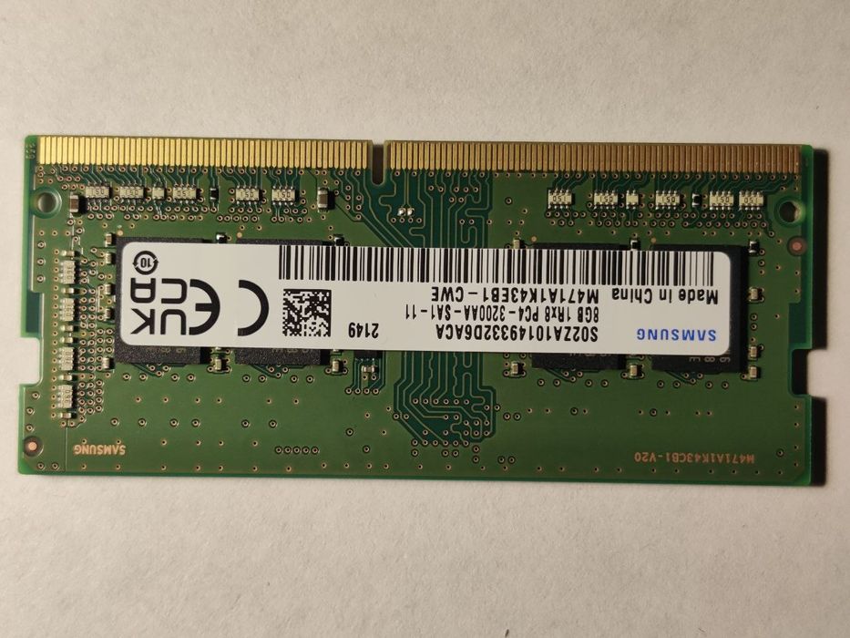 Пам'ять Samsung 8GB SO-DIMM DDR4 3200 MHz (M471A1K43EB1-CWE)