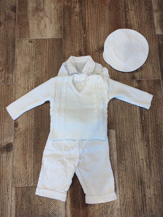 Ubranko do chrztu zestaw dla chłopca 62 - jak nowe