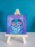 Mini obraz ręcznie malowany KPop Demon Hunters 7x7cm plus sztaluga