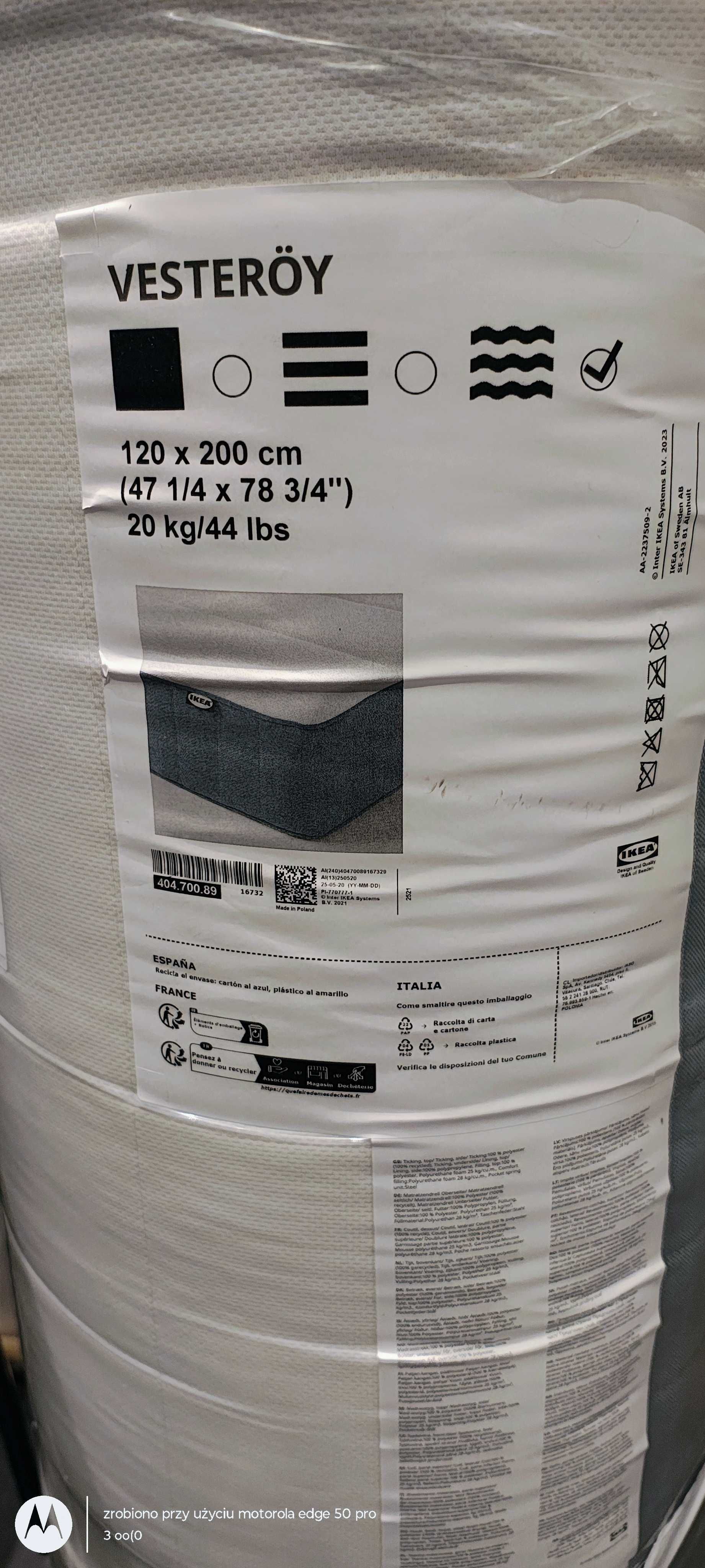 Materac Ikea VESTEROY 120x200x20 OKAZJA!!