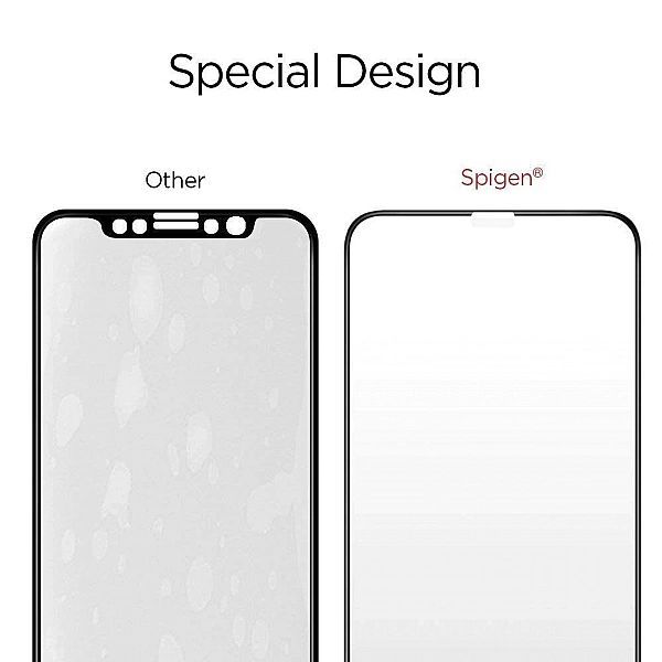 Szkło hartowane Spigen Glass Fc z czarną ramką na iPhone 11 Pro Max /