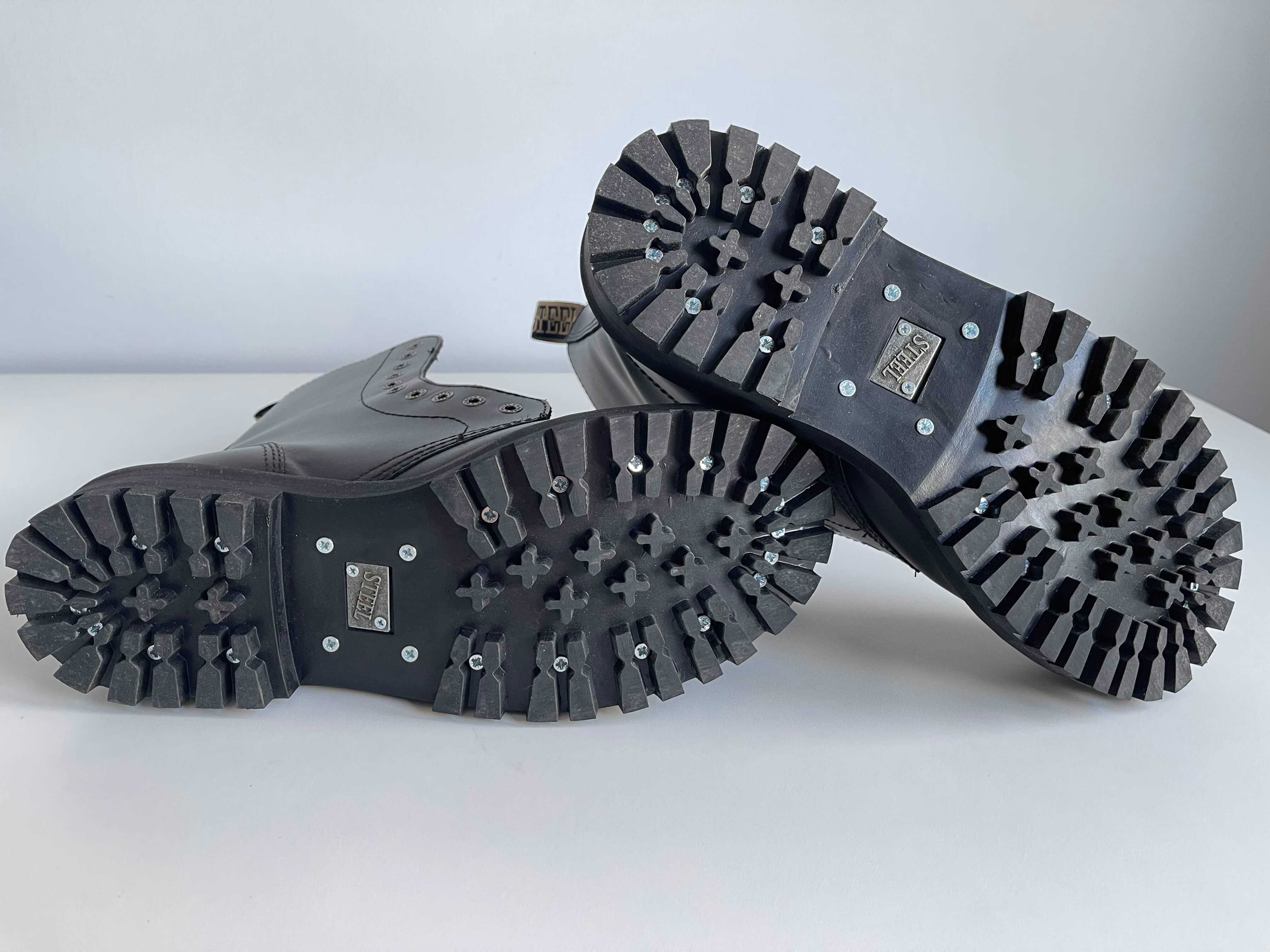 Buty GLANY rozmiar 45, czarny mat, 10-dziurek, Steel 105-106/O/CR.B