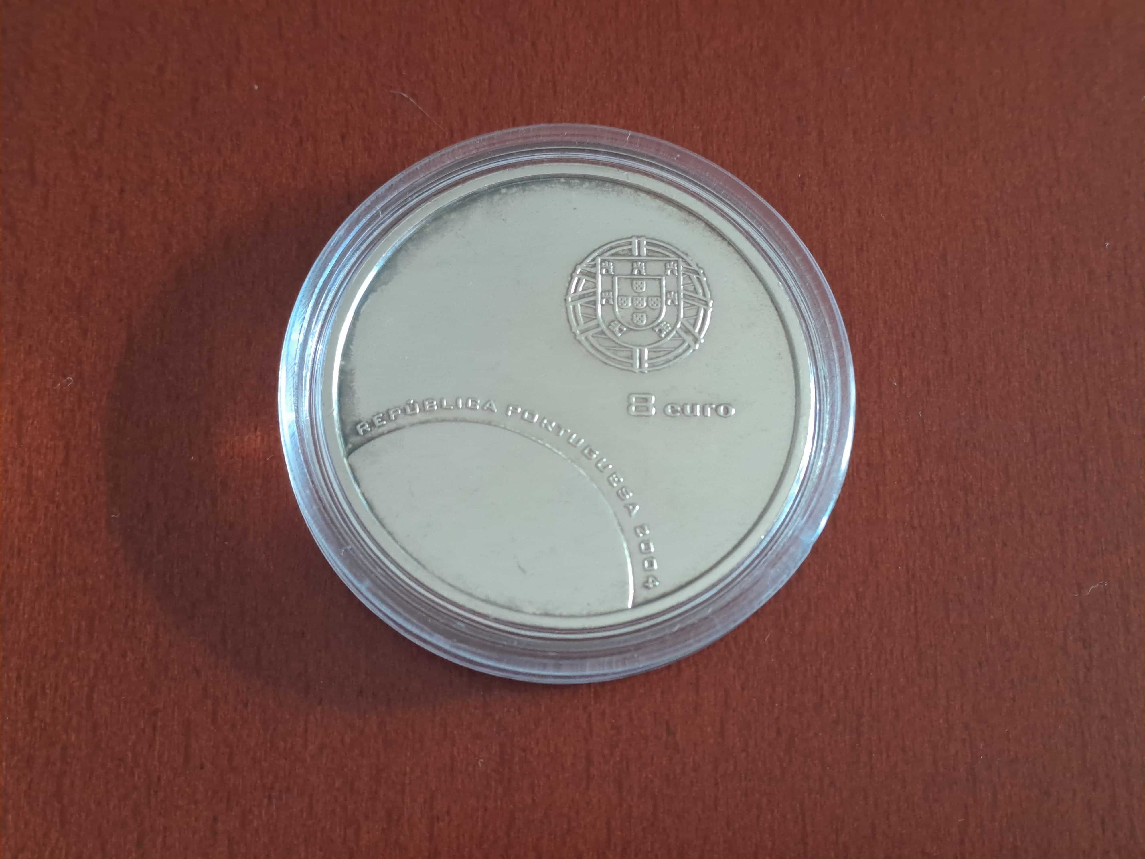 Srebrna moneta 8 euro UEFA Widowiskowy futbol Obrona