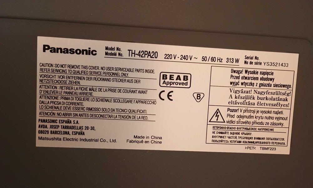 Телевізор Panasonic TH-42PA20