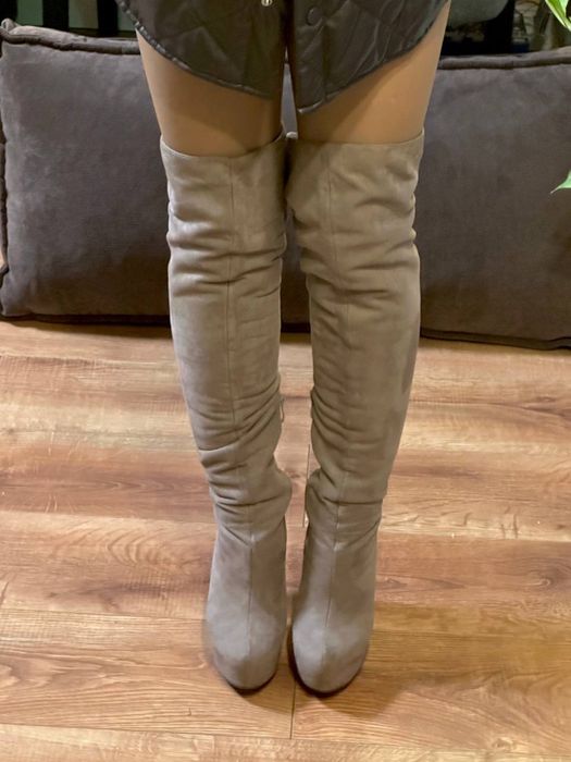 Ботфорти бежеві 37 (24 см)