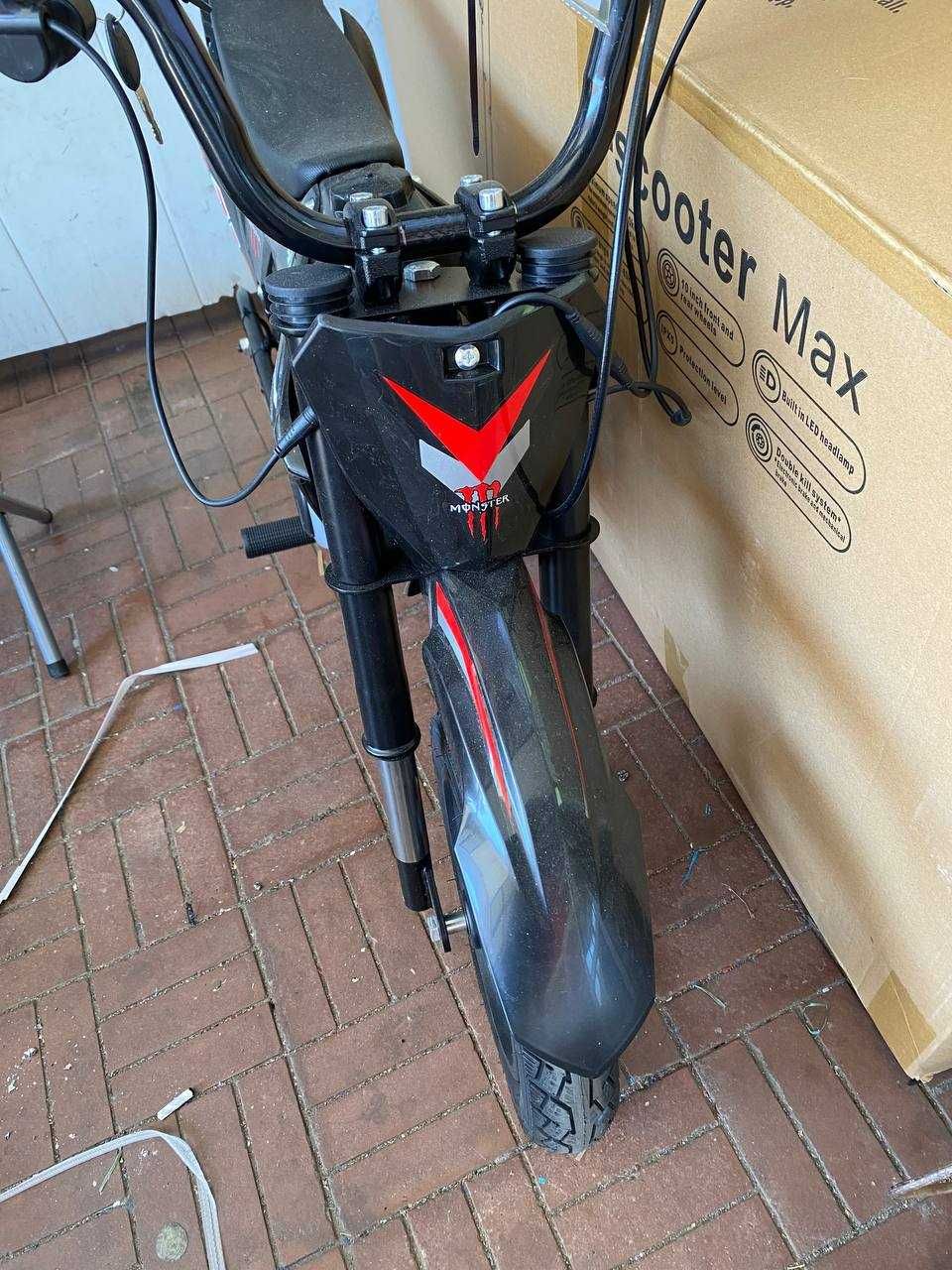 электромотоцикл скутер детский питбайк мопед 350W с амортизаторами 24V