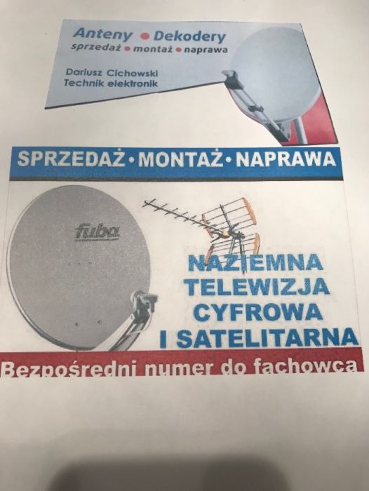 Montaż Ustawianie Naprawa oraz Sprzedaż Anteny Dekodery Konwertery