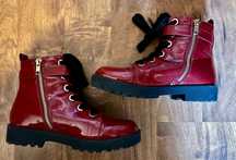 buty GUESS glany kozaki botki czerwone lakier rozmiar 35