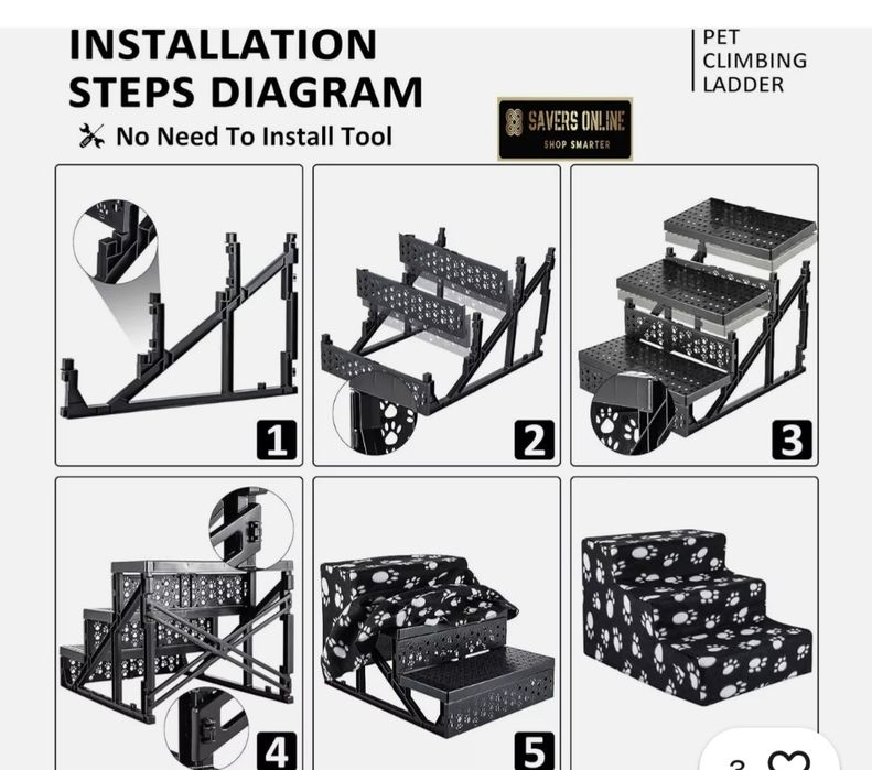 Escada de Escalada para Animais de Estimação.