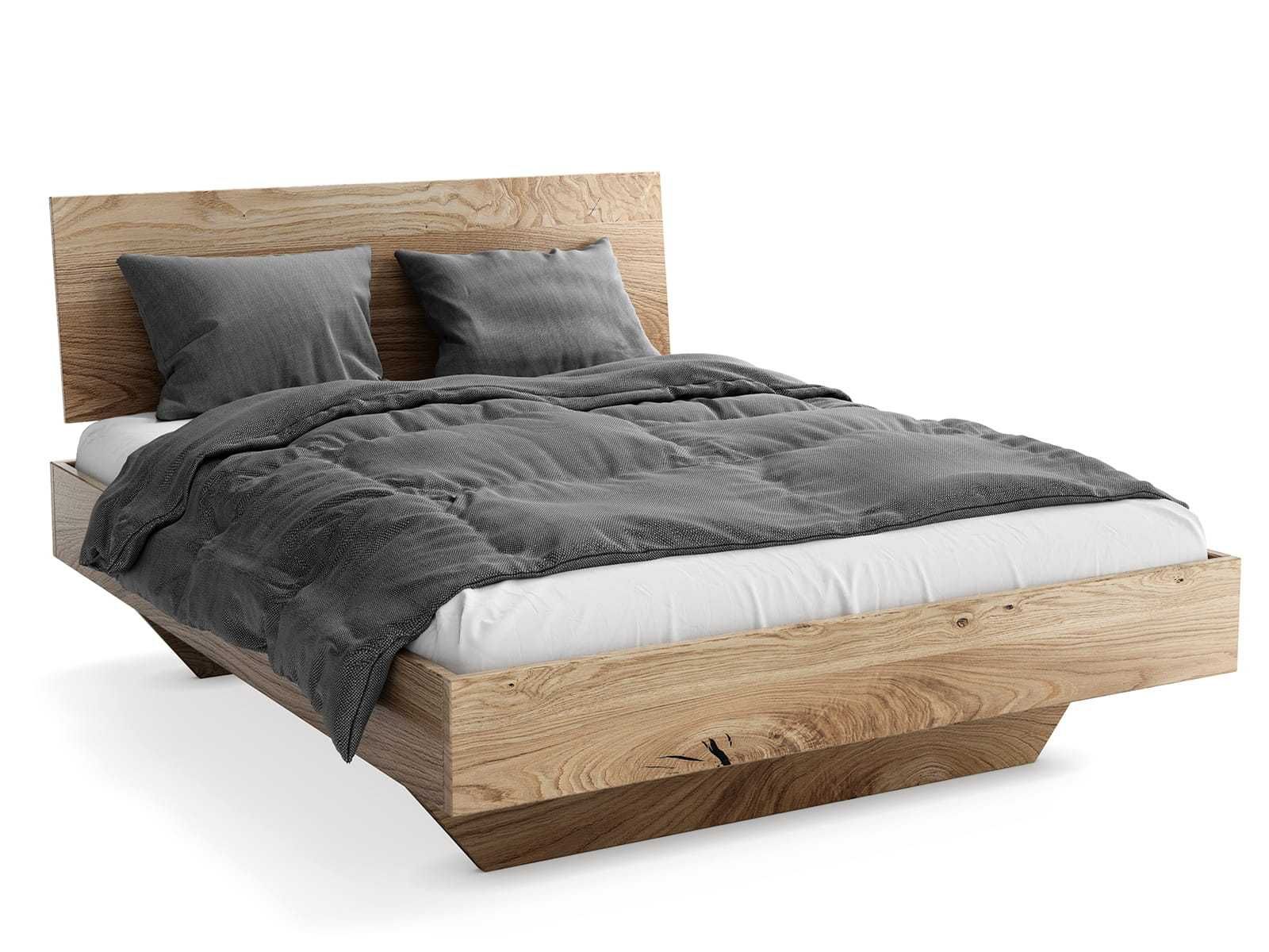 Łóżko drewniane Dębowe 140x200cm Lewitujące Piacenza, różne wymiary