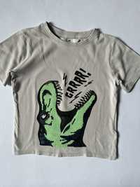 H&M t-shirt z dinozaurem i cekinami rozm. 110-116 cm, 4-6 lat