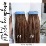 Włosy NATURALNE metoda kanapkowa TAPE ON zestaw 40 SZT 51 CM