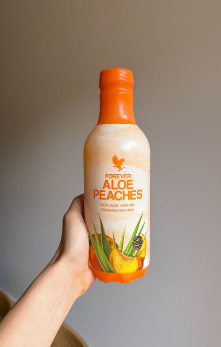 Cztery butelki aloesu Forever Aloe Peaches