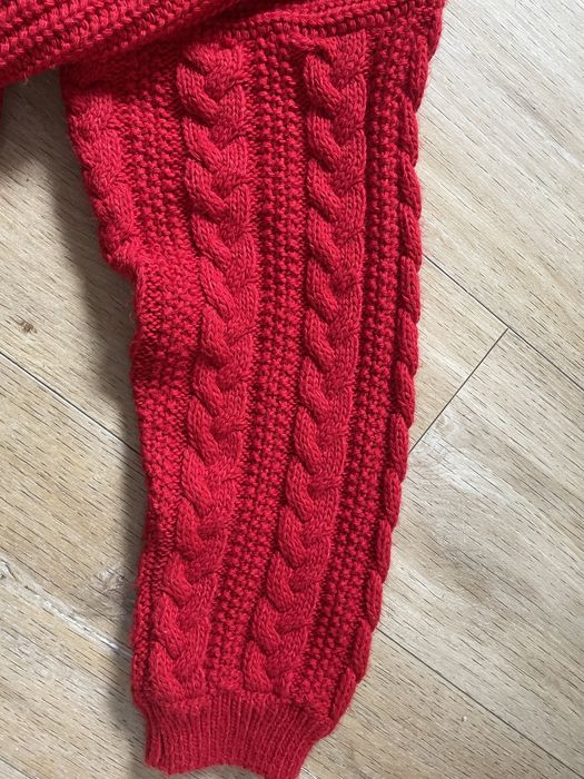 Sweter dzianinowy czerwony ciepły czerwony damski r. 34