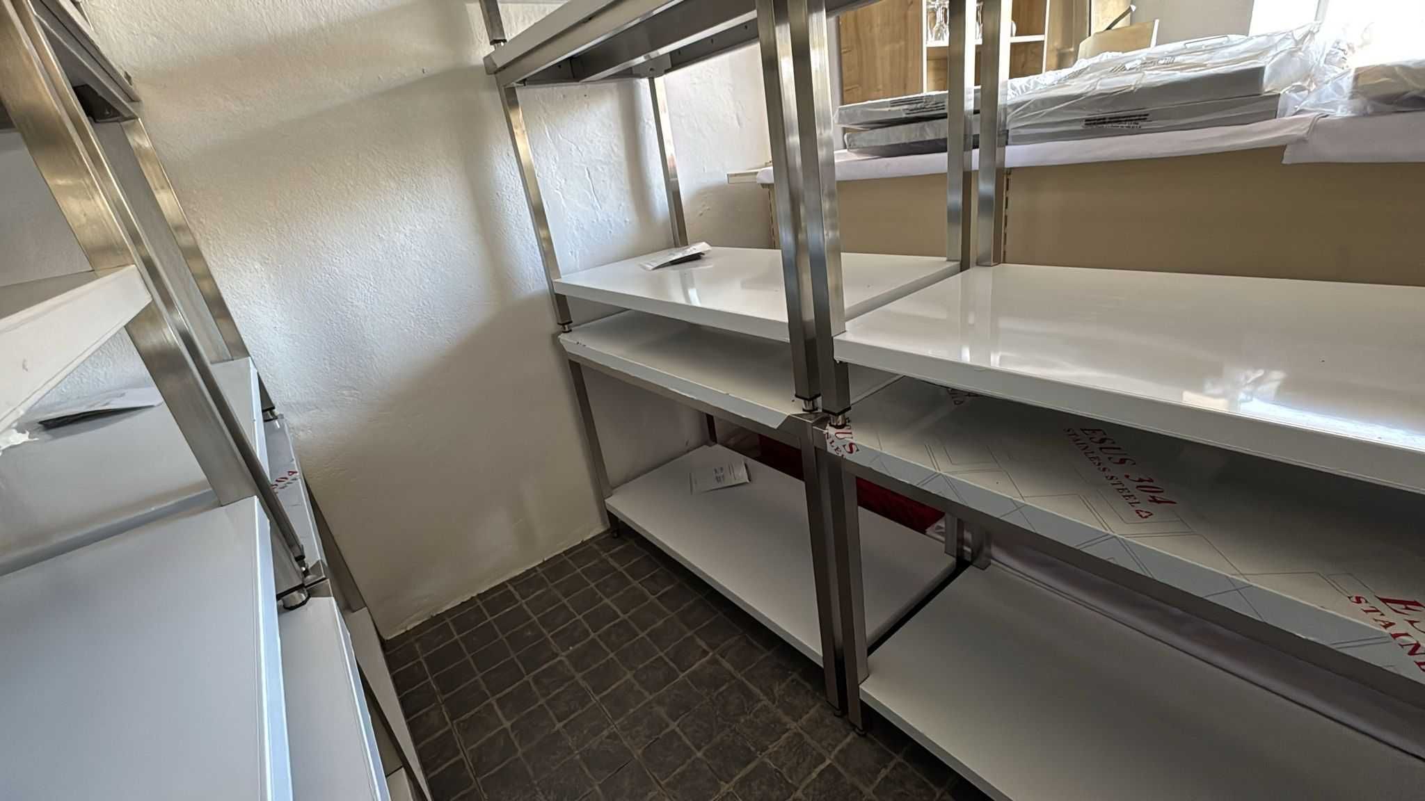 ACM1642 - Bancada Central Inox de 1,2m com 1 Prateleira - NOVA