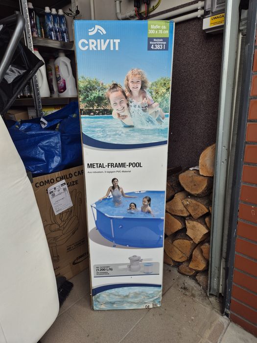 Basen Crivit nowy z pompką 3m x 76cm 4383l