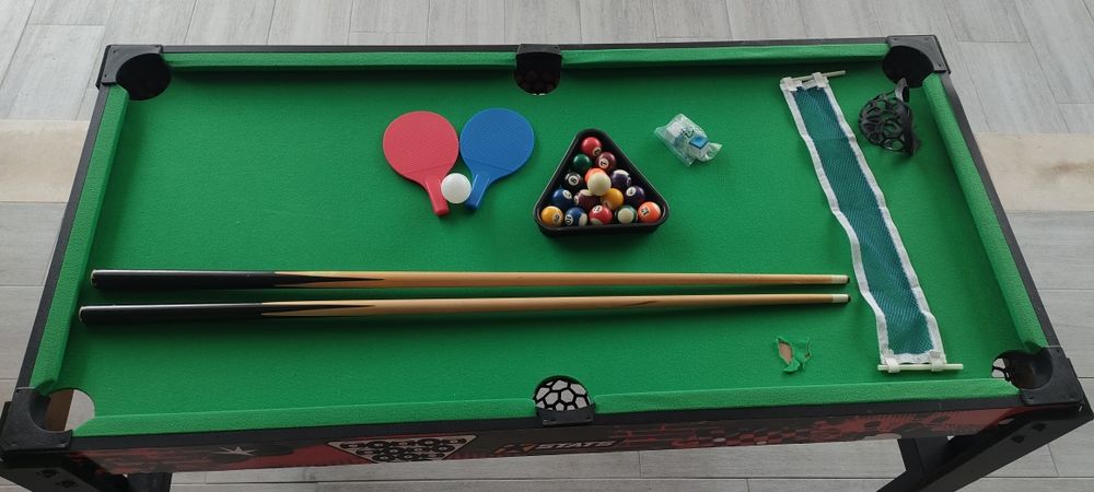 Mesa jogos infantil Ping Pong,  bilhar snooker e air hóquei