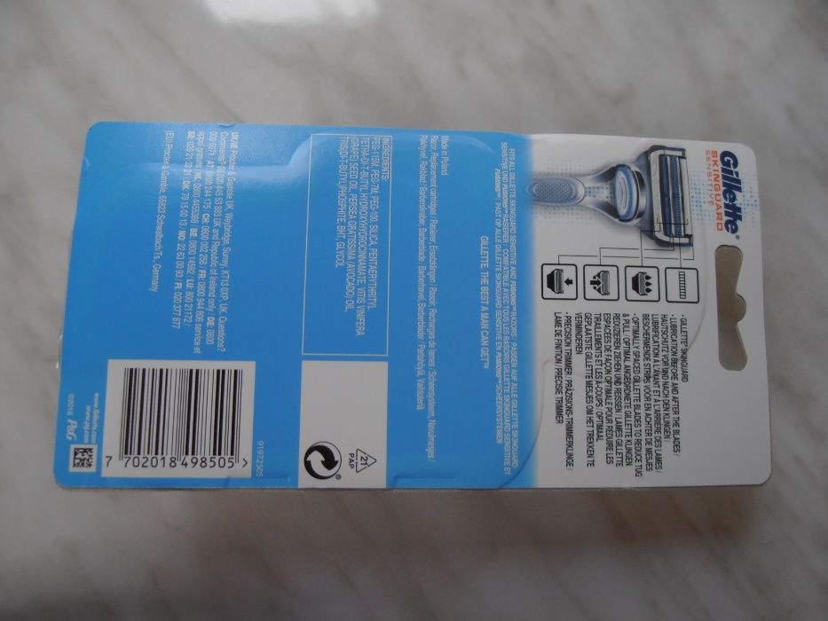 Oryginalny Gillette Skinguard Sensitive 1+3