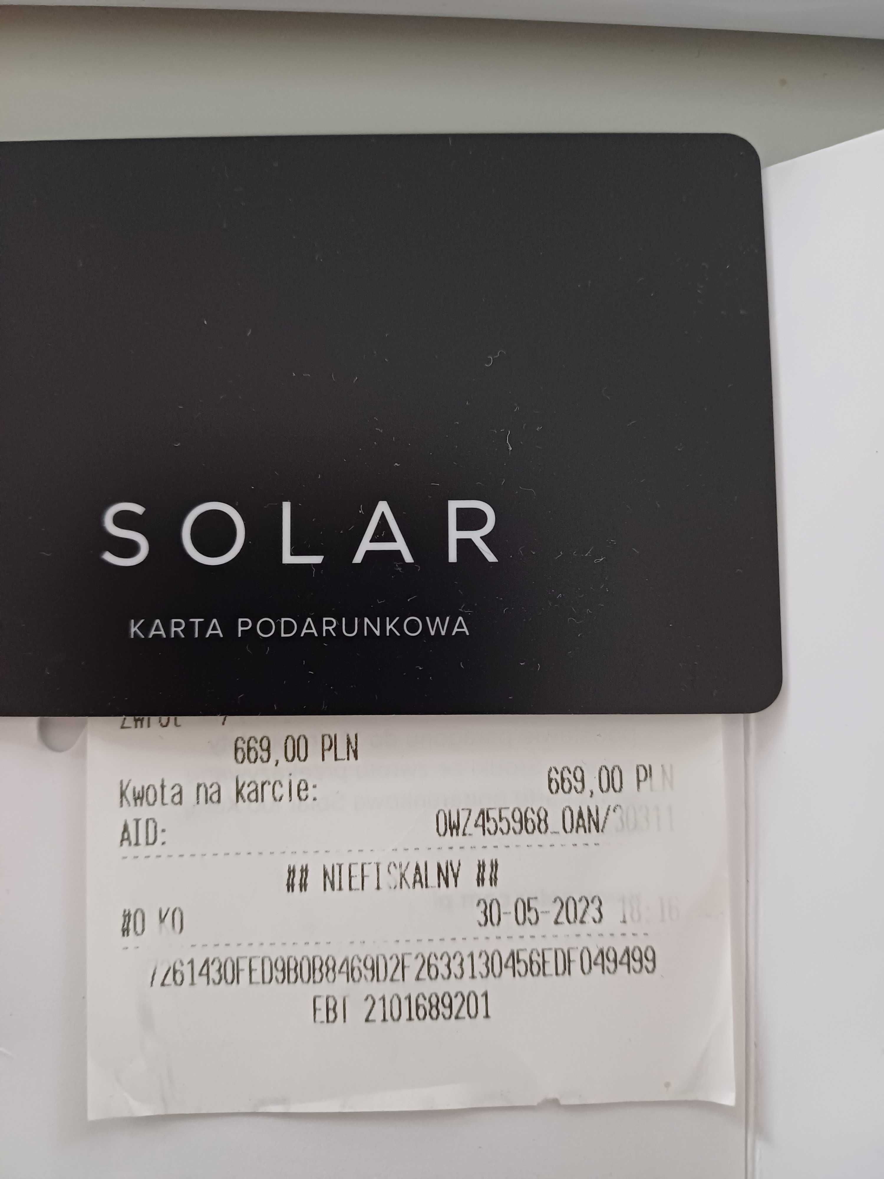 Karta podarunkowa solar 669 sukienka płaszcz bluzka spódnica
