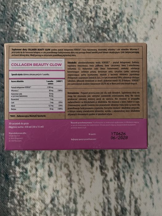 Collagen Beauty Glow twój cel to kolagen do picia Verisol nowy 30 szt