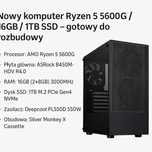 Nowy komputer Ryzen 5 5600G / 16GB / 1TB SSD