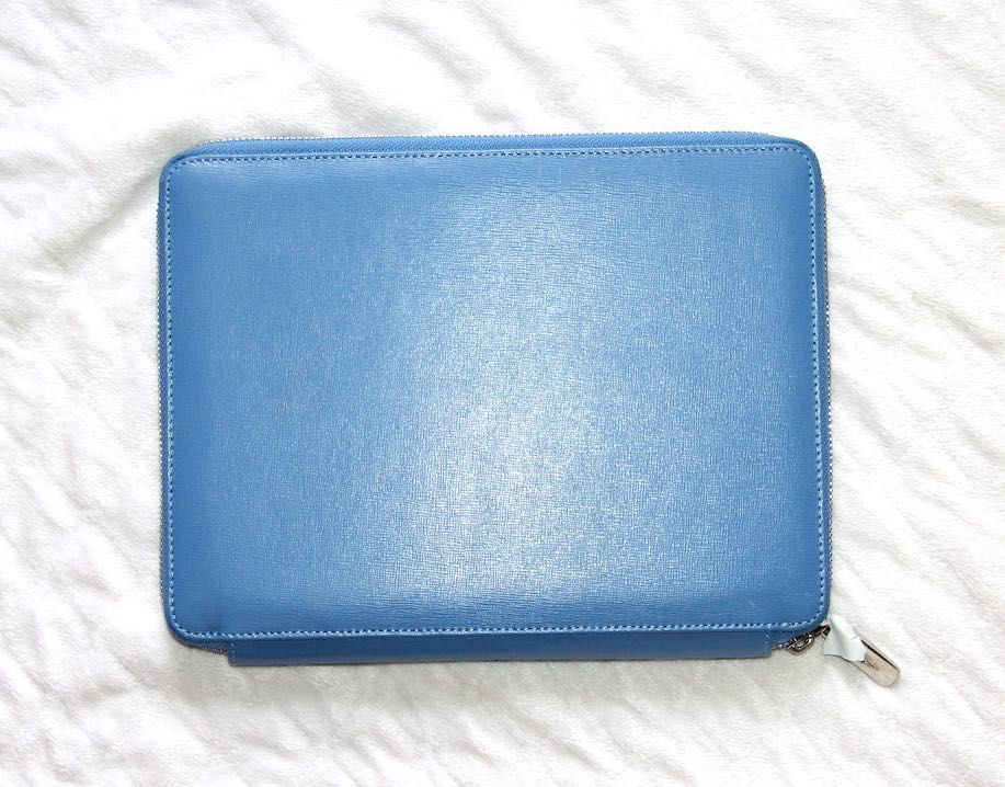 OCHNIK niebieska torebka etui kopertówka skóra laptop pokrowiec