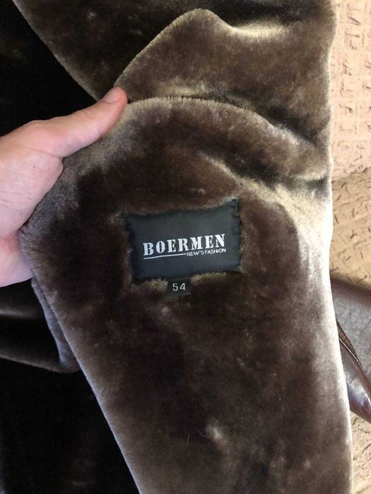 Зимова куртка зі шкіри та натурального хутра Boerman