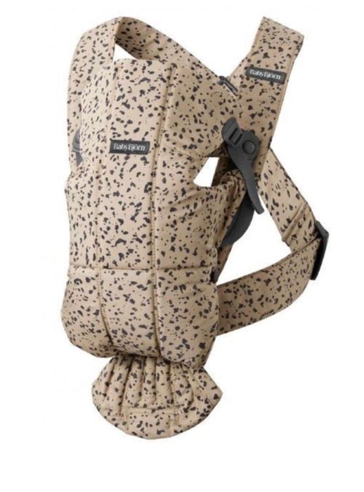 Рюкзак кенгуру для немовлят BabyBjorn MINI Woven Beige/Dark Grey Print