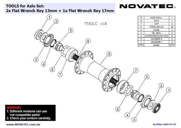 Piasta przód NT-751GCC QR GCC 36H CZ