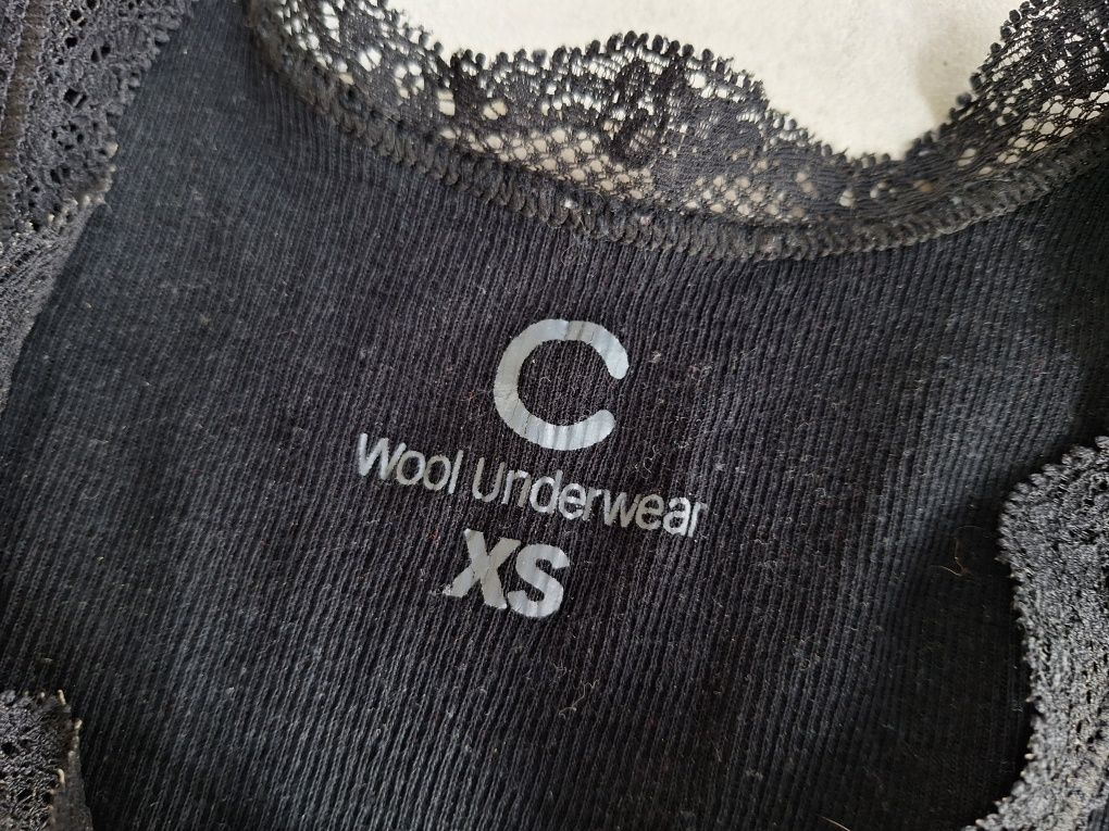 Koszulka na ramiączka top termiczny Cubus merino wool wełna silk jedwa