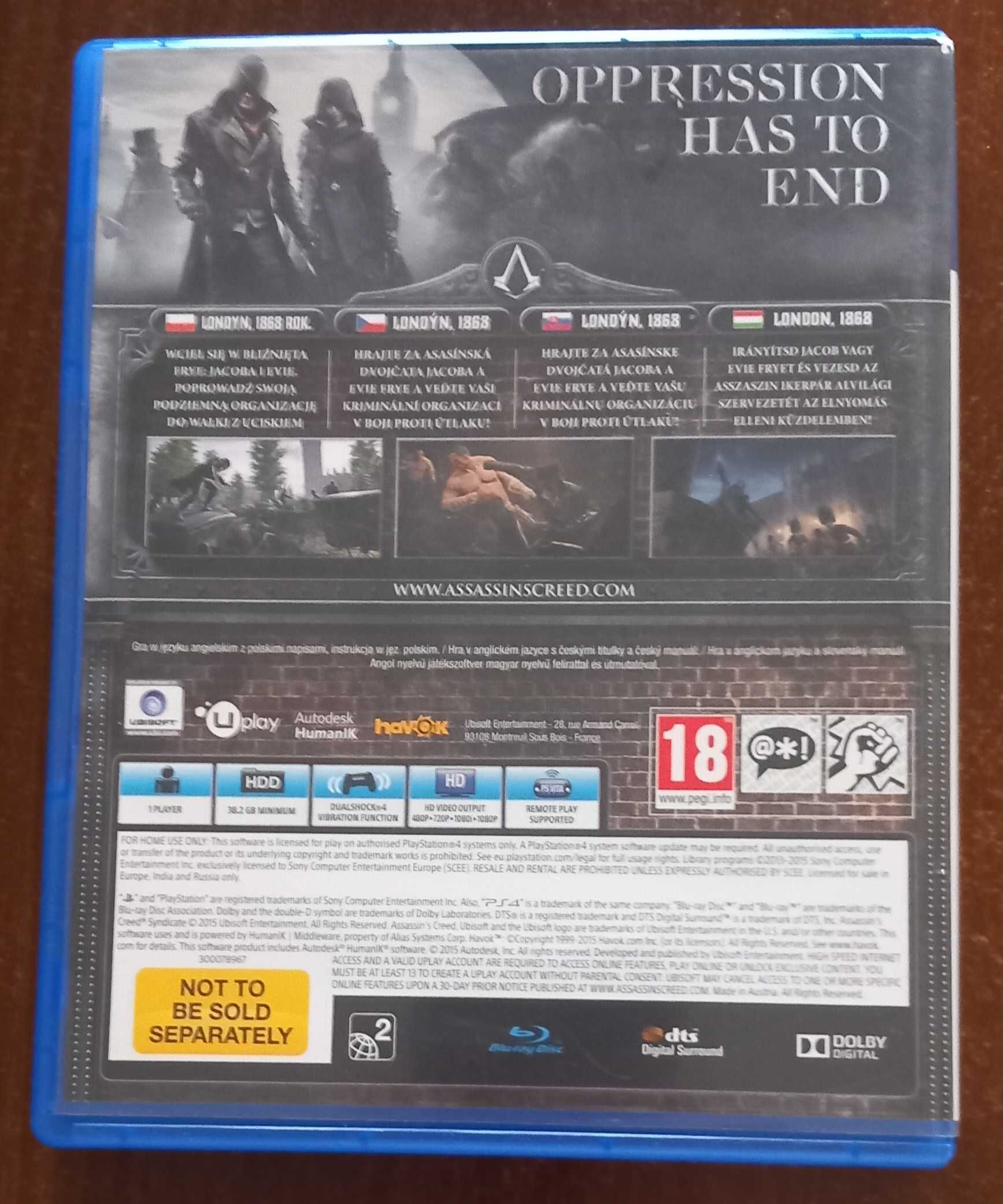 ASSASSINS'S Creed: Syndicate Gra na PS4