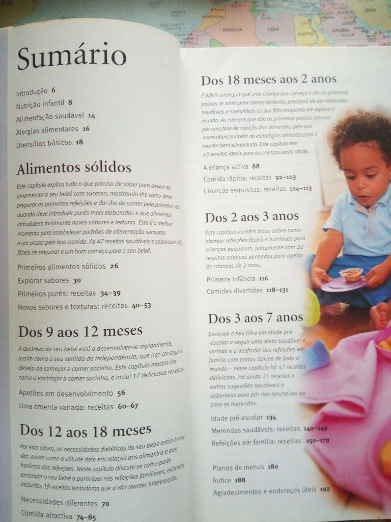 Livro sobre alimentação para bebés e crianças
