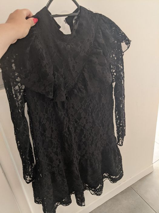 Czarny kombinezon koronkowy Zara m