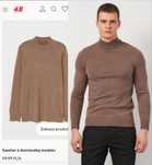 H&M L cienki sweterek beżowy z golfem