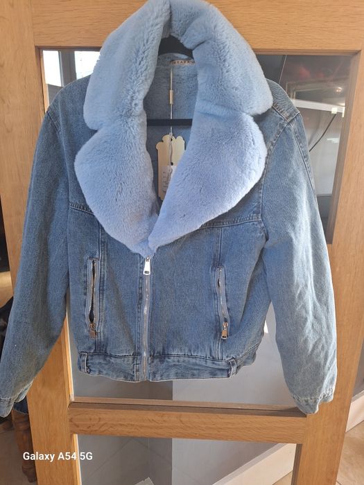 Azaka Paris piekna kurtka jeansowq ocieplana