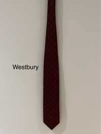 Westbury bordowy wzorzysty jedwabny krawat męski vintage