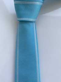 Krawat męski nowy 7 cm szerokość kolor turkus nie używany