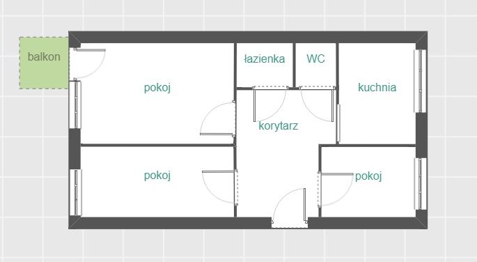 NOWA NIŻSZA CENA - 265 tys. - Mieszkanie - 48,2m2 - 3 pokoje