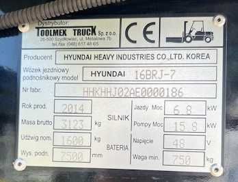 HYUNDAY 16BRJ-7, Serwisowany, UDT