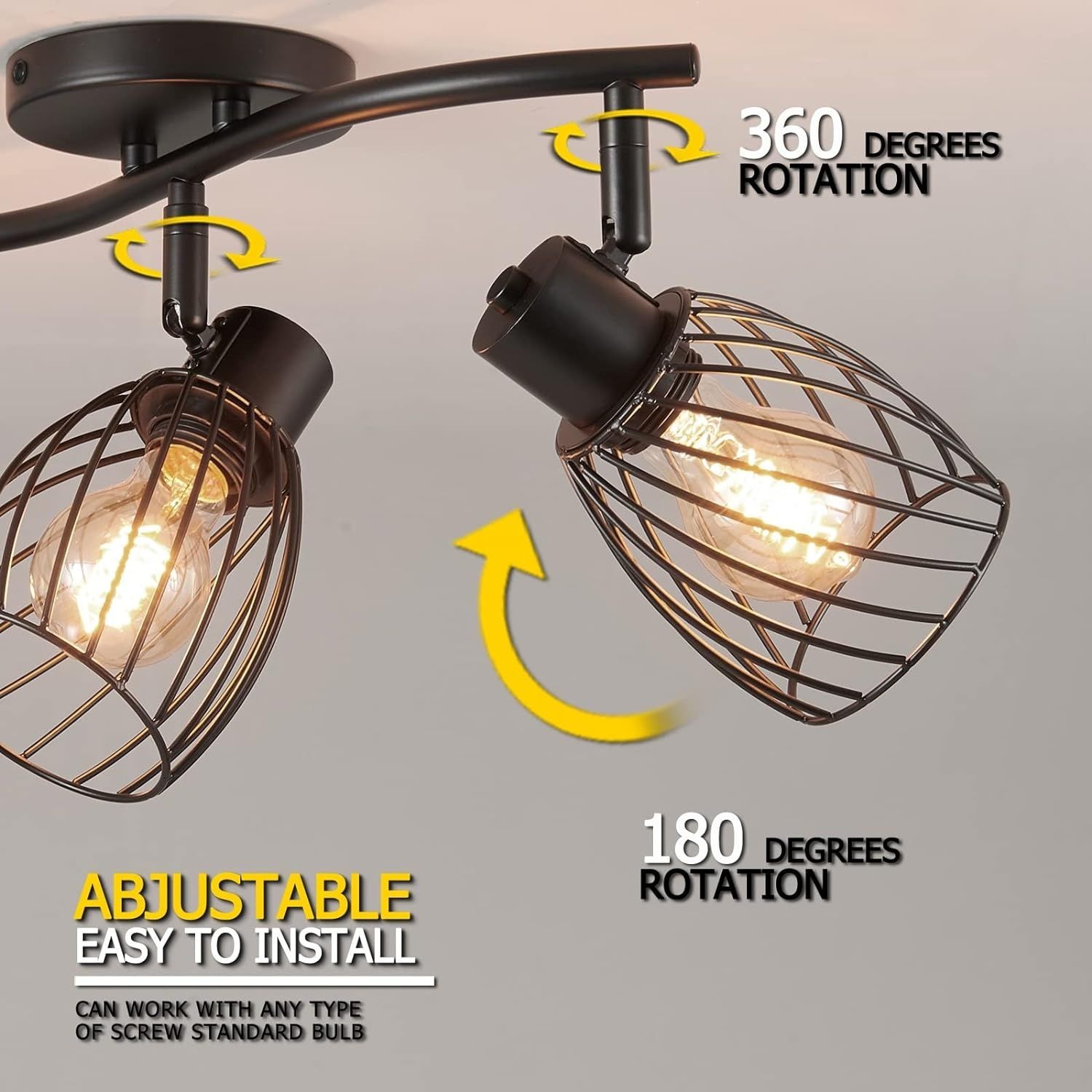 Lampa sufitowa Hommdiy 3 Flammig Deck, E27, 40W Max